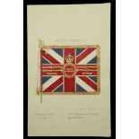 A Hand Painted 'King's Colour' of The Wiltshire Regiment (Duke of Edinburgh's). A fine qual...