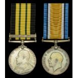 Pair: Master At Arms J. Bond, Royal Navy, who was killed on 6 August 1914, when H.M.S. Amphi...