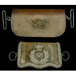 A Staffordshire Volunteer Rifle Corps Officers Full Dress Pouch. A green velvet pouch mount...