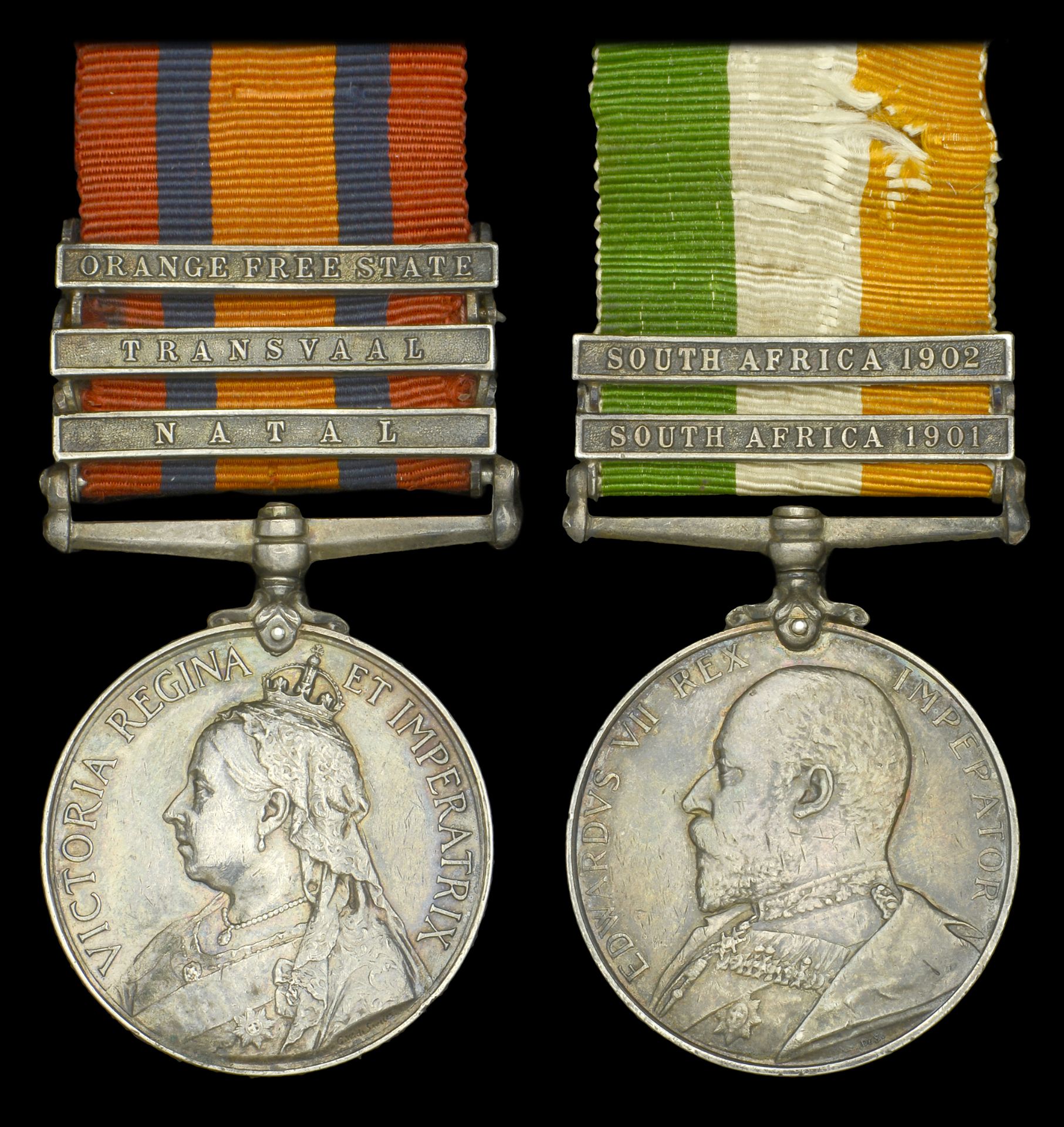Pair: Gunner G. Querie, Royal Garrison Artillery Queen's South Africa 1899-1902, 3 clasp...