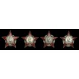 Union of Soviet Socialist Republics, Order of the Red Star, 2nd type breast badge (4), all s...