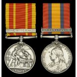 Pair: Private T. Jones, Shropshire Light Infantry Hong Kong Plague, 1894, silver issue, w...