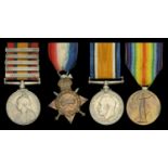 Four: Driver W. Geary, Royal Field Artillery Queen's South Africa 1899-1902, 5 clasps, C...