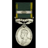 Efficiency Medal, G.V.R., India, with Second Award Bar (Cpl. C. W. Plomer, B. & N.W. Ry. Bn....