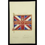 A Hand Painted 'King's Colour' of The Middlesex Regiment (Duke of Cambridge's Own). A fine...