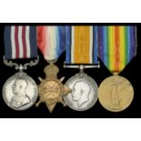 A Great War 'Western Front' M.M. group of four awarded to Acting Sergeant W. B. Lakin, South...