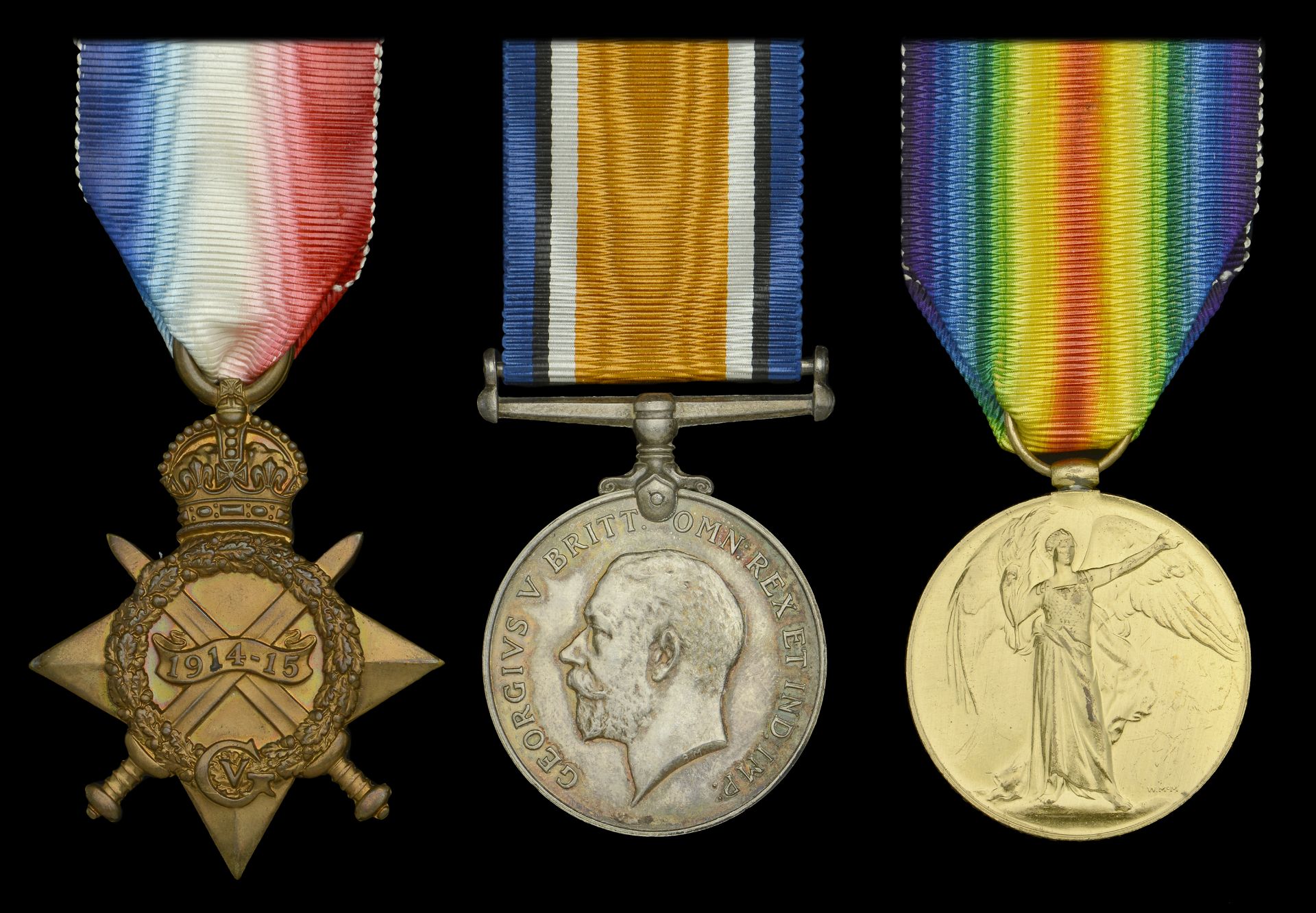 A well-documented group of three awarded to Captain G. Bradwell, Royal Garrison Artillery, w...