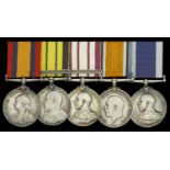 Five: Able Seaman W. J. Mockett, Royal Navy Queen's South Africa 1899-1902, no clasp (198...