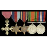 An unattributed O.B.E. group of five The Most Excellent Order of the British Empire, O.B....