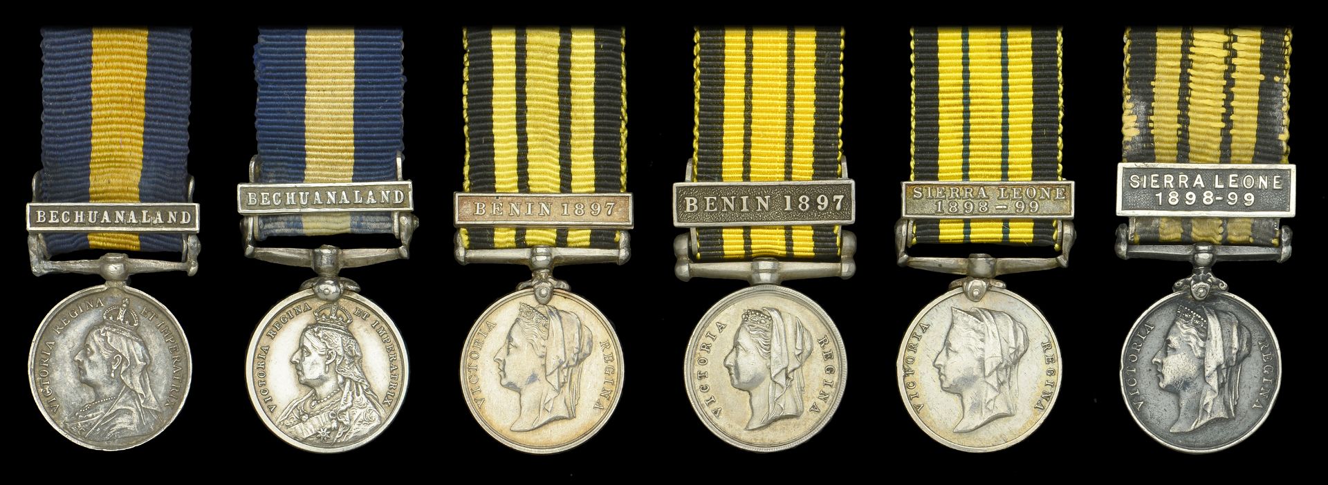 Miniature Medals: Cape of Good Hope General Service 1880-97, 1 clasp, Bechuanaland (2); East...