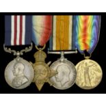 A Great War 'Palestine operations' M.M. group of four awarded to Sergeant H. Thomas, Royal M...