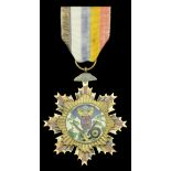 China, Republic, Order of Extreme Bravery, breast badge, 70mm x 63mm, bronze-gilt and enamel...