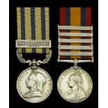 Pair: Private J. Edwards, 7th Hussars British South Africa Company Medal 1890-97, reverse...