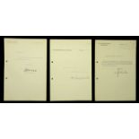 German Second World War Letters. Three letters from high-ranking Officers, all relating to...