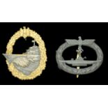 Two German Second World War Kriegsmarine Badges. A very nice Schwerin produced Destroyer Wa...