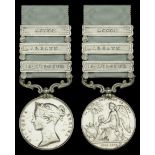 Army of India 1799-1826, 3 clasps, Assye, Argaum, Gawilghur, short hyphen reverse, officiall...