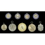 Regimental Medallions (9), United States Forces in England fobs (4), with different observes...
