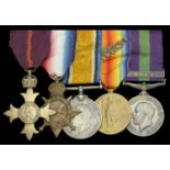 A Great War O.B.E. group of five awarded to Lieutenant-Colonel P. L. Coleridge, 63rd Palamco...
