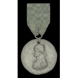 Matthew Boulton's Medal for Trafalgar 1805, white metal, pierced with later rings for suspen...