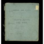 A Royal Air Force Pilot's Flying Log Book relating to Flight Lieutenant D. Sutton, D.F.C., R...