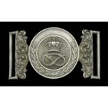 Staffordshire Volunteer Rifle Corps Officer's Waist Belt Clasp. A fine Officer's silvered W...