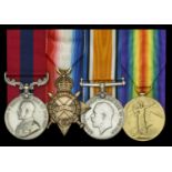 A Great War 'Western Front, November 1918' D.C.M. group of four awarded to Lance-Corporal T....