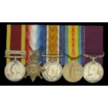 Five: Regimental Sergeant-Major R. Burton, Royal Field Artillery China 1900, 1 clasp, Rel...