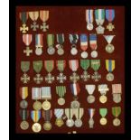 France, A framed display of 39 mainly French Decorations and Medals, including Croix de Guer...