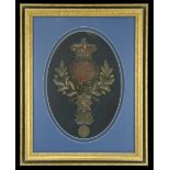 A Grenadier Guards Shabraque Panel c.1860. A fine Officer's Shabraque Panel c.1860, red vel...