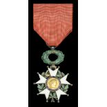 France, Third Republic, Legion of Honour, Chevalier's breat badge, 56mm including wreath sus...