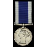 Royal Navy L.S. & G.C., V.R., narrow suspension, engraved naming (Robert Pattison Gunner 7th...