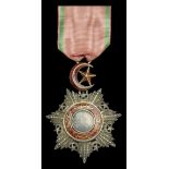 Ottoman Empire, Order of the Medjidieh, Fifth Class breast badge, 70mm including star ands c...
