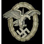 A German Second World War Luftwaffe Observer's Badge. A very nice engraved reverse side Luf...