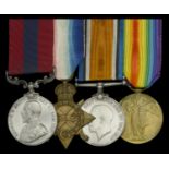 A rare Great War April 1917 D.C.M. group of four awarded to Private H. W. Green, 10th Hussar...