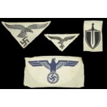 German Second World War Sports Vest Eagles. Four Sports Vest Eagles, comprising Kriegsmarin...