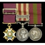 The mounted group of three miniature dress medals attributed to Major-General H. M. Wemyss,...