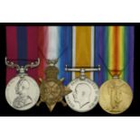 A Great War 'Western Front' D.C.M. group of four awarded to Sergeant M. Tranter, Royal Field...