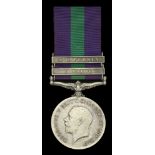 General Service 1918-62, 2 clasps, Iraq, N.W. Persia (5329786 Pte. J. R. Howard. R. Berks. R...