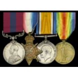 A Great War 'Loos 1917' D.C.M. group of four awarded to Company Sergeant-Major E. Pink, 11th...