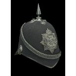 17th Middlesex Rifle Volunteer Corps (North Middlesex) Officer's Black Cloth Helmet. A fine...