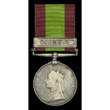 A rare 'Maiwand' Second Afghan War survivor's medal awarded to Private J. Croft, 66th Foot...