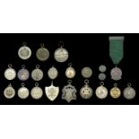 Prize Medallions (21), silver, some enamelled, including Lanarkshire Yeomanry; Cheshire Regi...