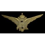 A Bulgarian Second World War Pilot's Wings A bronze badge with original pin suspension, goo...