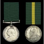 Volunteer Force Long Service Medal (2), V.R. (77 Sergt. R. Kimber. 1st. V.B. Royal Berks Reg...