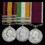 Three: Private C. Parrott, East Yorkshire Regiment Queen's South Africa 1899-1902, 3 clas...