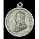 Commemorative Medal for the Battle of Waterloo, Pewter, 'Napoleon Le Grand', Gayrad F, Palme...