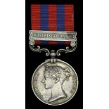 India General Service 1854-95, 1 clasp, Waziristan 1894-5 (3746 Pte Mooneesawmy. 14th Madras...