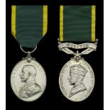 Territorial Efficiency Medal, G.V.R. (817 Pte. S. Atkinson. R.A.M.C.); Efficiency Medal, G.V...