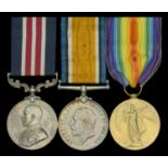 A Great War 'Western Front' M.M. group of three awarded to Private C. E. Boote, 12th Battali...