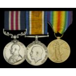 A Great War 'Western Front' M.M. group of three awarded to Sergeant J. T. Hodges, Gloucester...